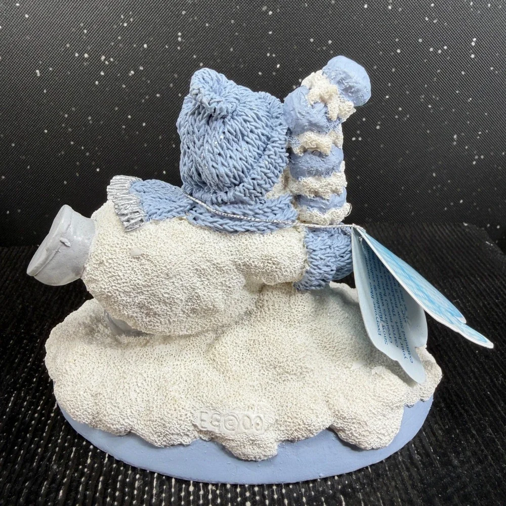 Snow Buddies Oops Snowman Ice Skating Figurine Encore Group Blue White 4in